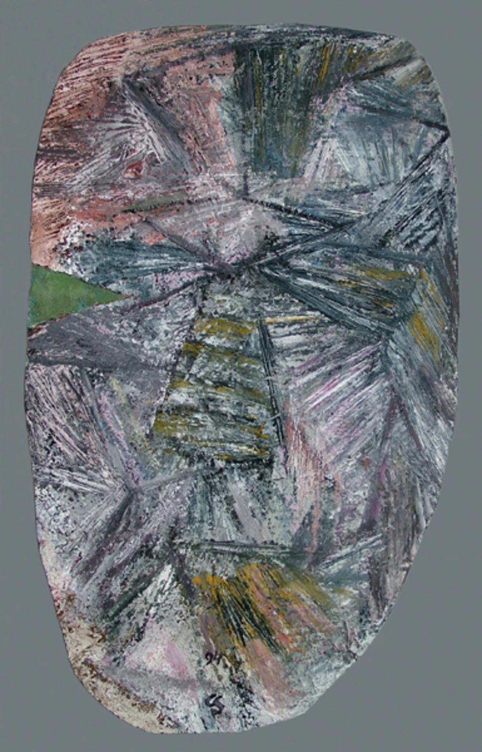 Melting with the snow(mask), 1994 - egg tempera, oil, , 130 x 84 cm