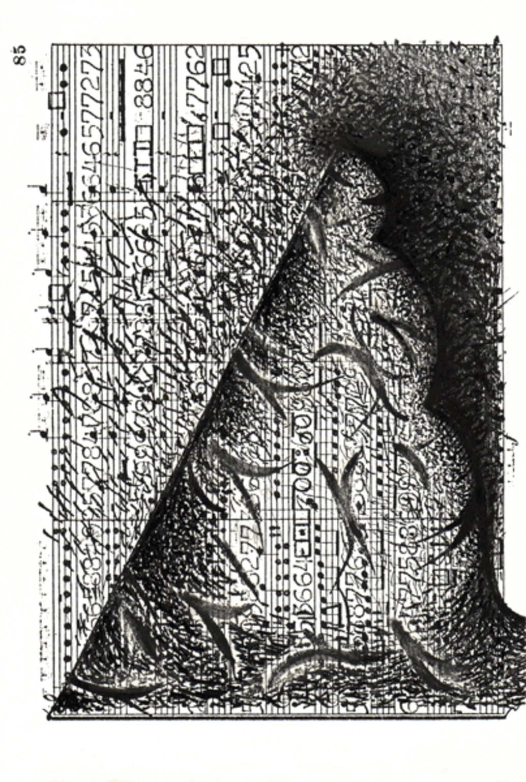 Peaks I., 1987 - paper, clack ink, 18 x 12 cm