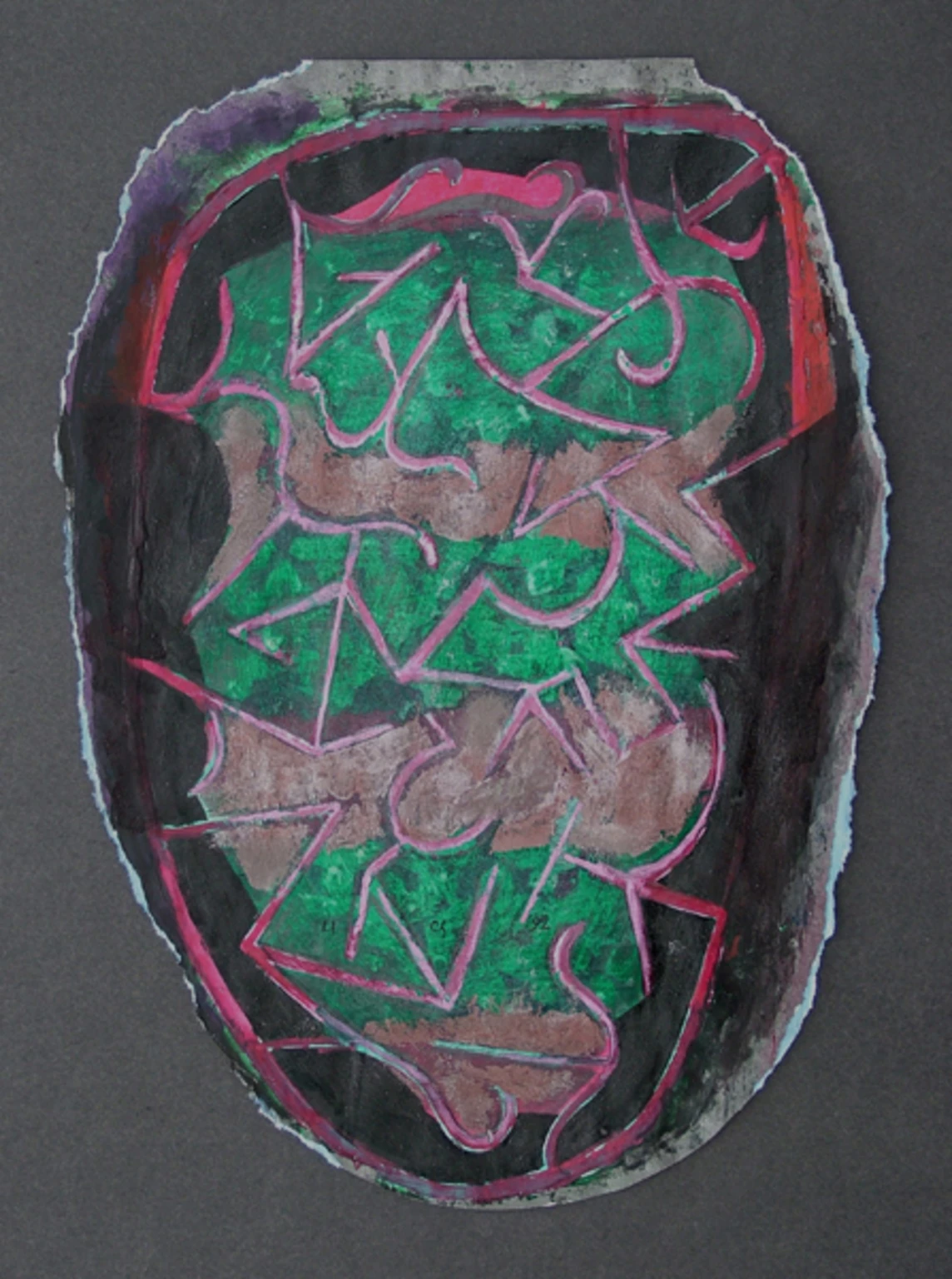 Néma, 1992 - vegyes technika, papír, 35 x 27 cm