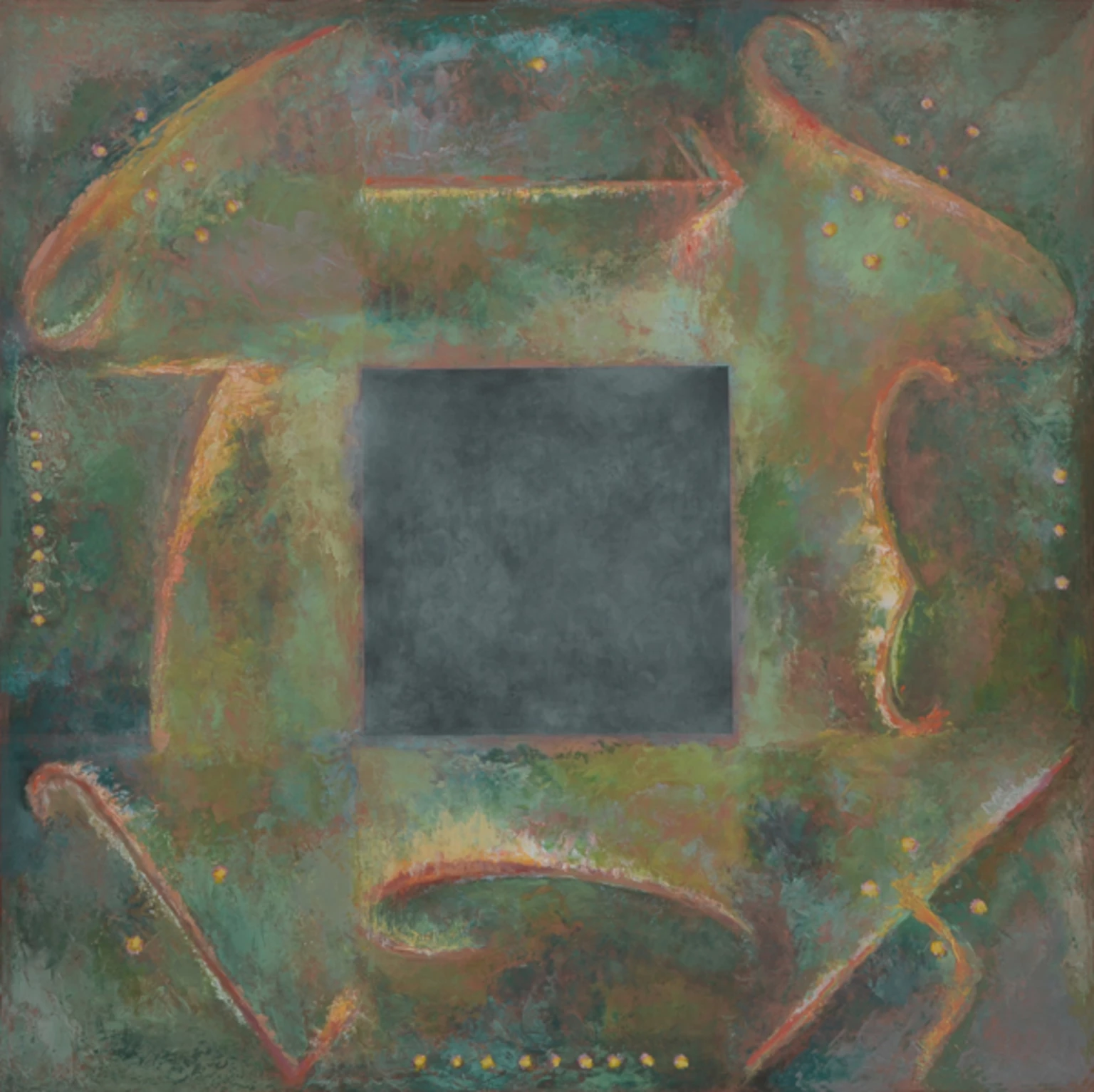 Ünnep, 1995 - tojástempera, farost, 120 x 120 cm