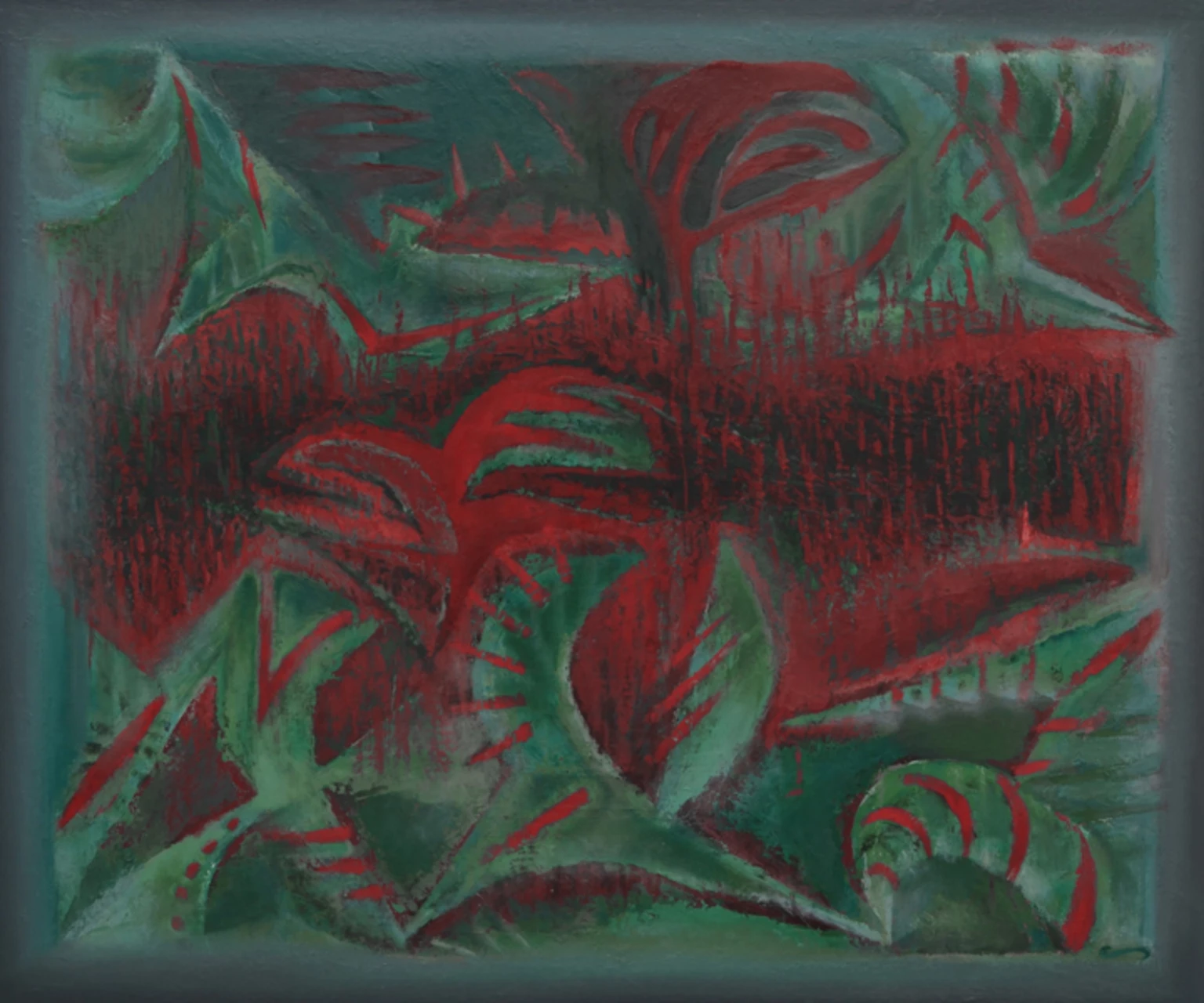 Florálium, 1994 - tojástempera, olaj, farost, 100 x 120 cm