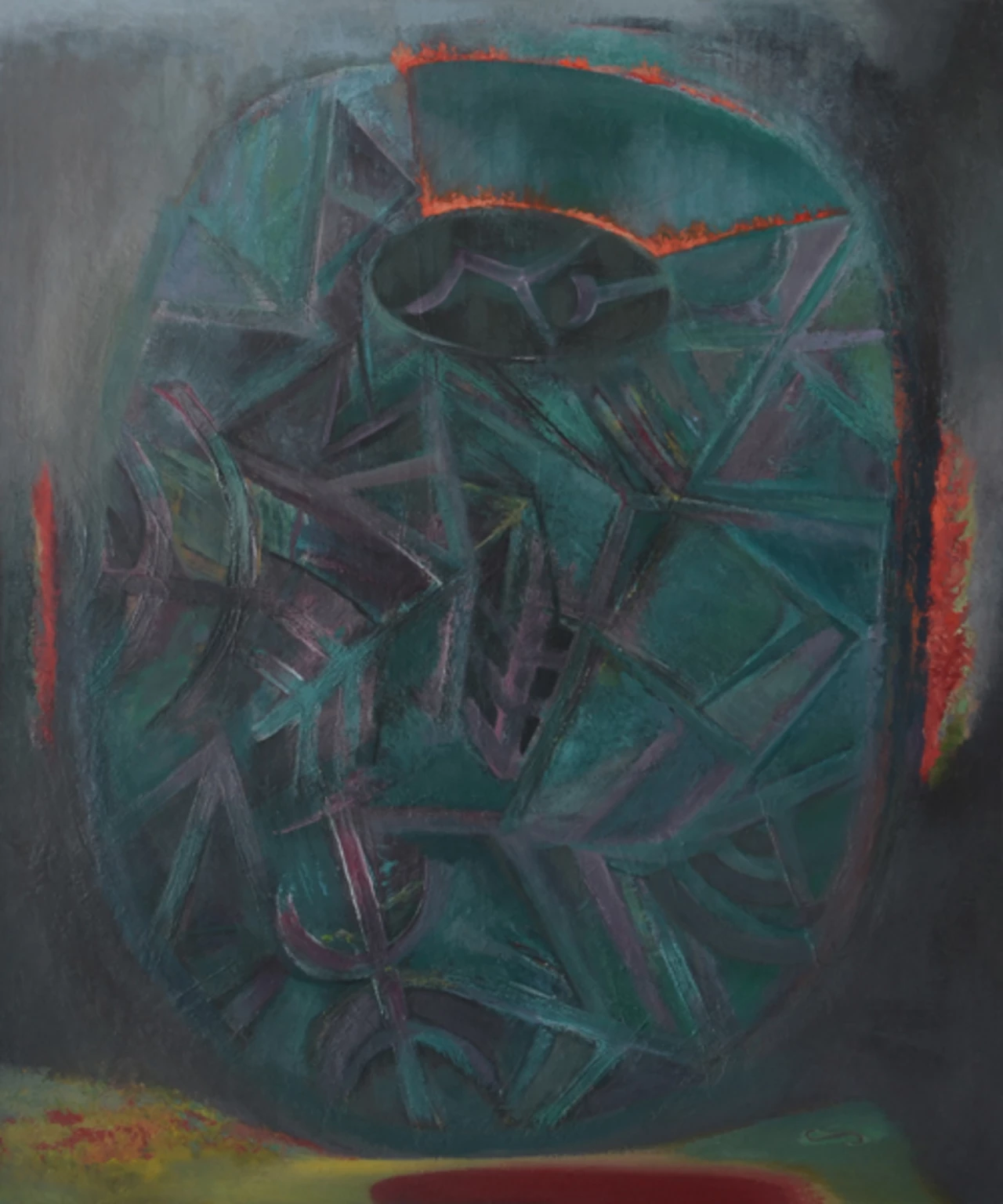 Pensive, 1996 - egg tempera, oil, wallboard, 120 x 100 cm