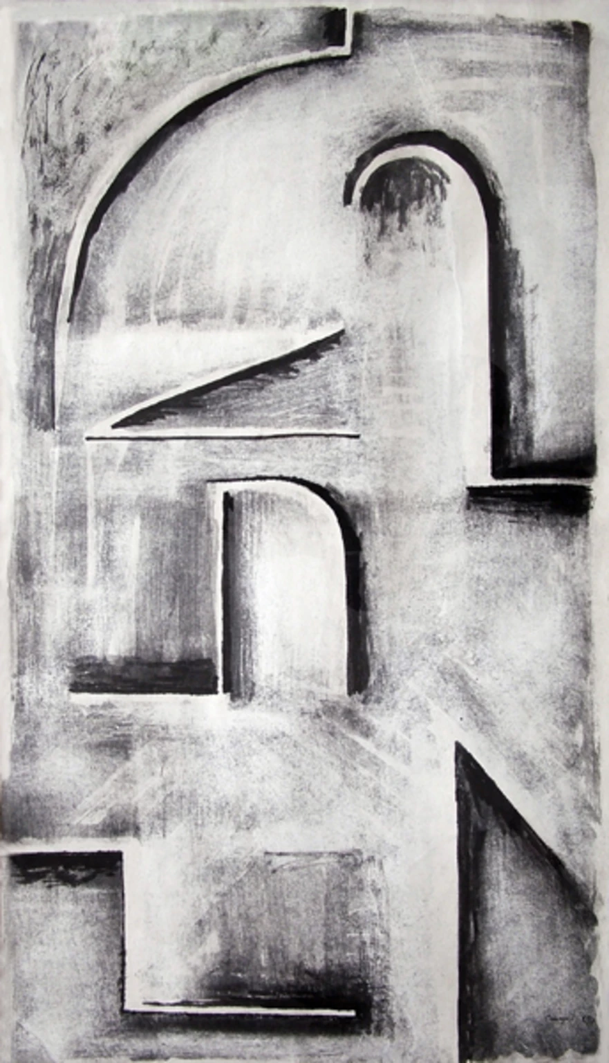 Ritmusváltó motívum, 1983 - papír, tus, 82 x 47 cm