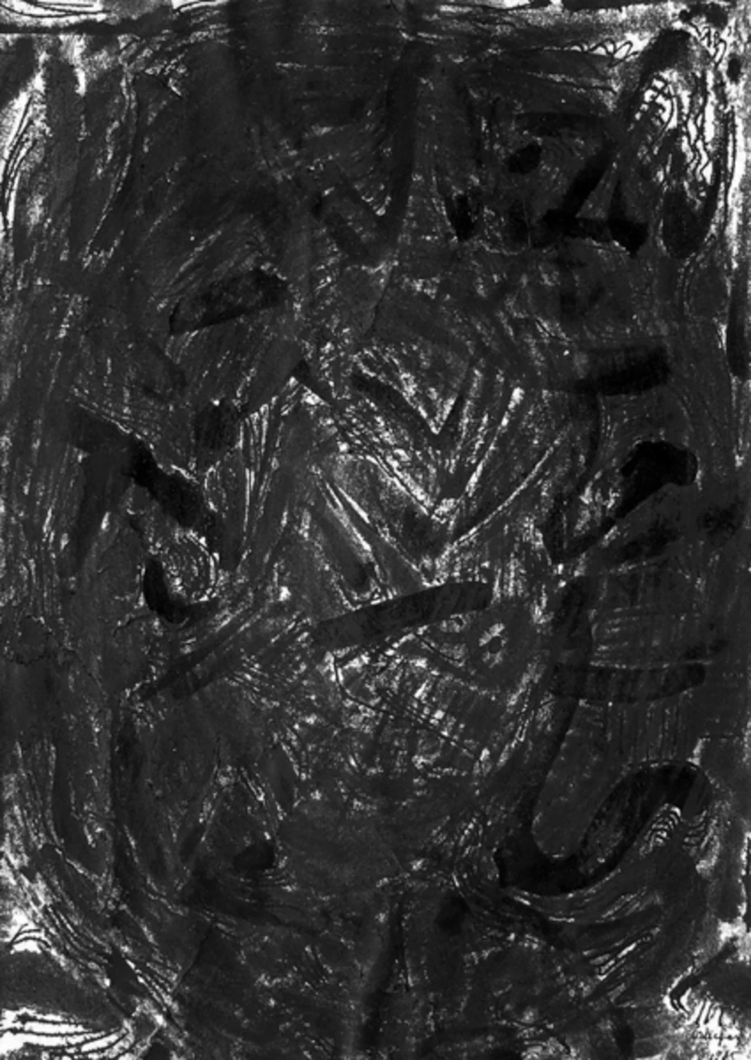 Maszk, 1984 - papír, kréta, tus, 42 x 29,5 cm