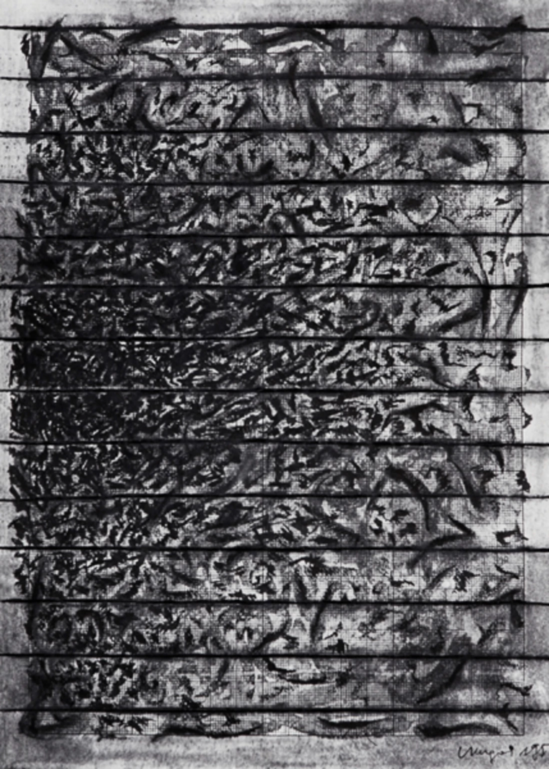 Torlódás, 1985 - papír, tus, 58 x 40 cm