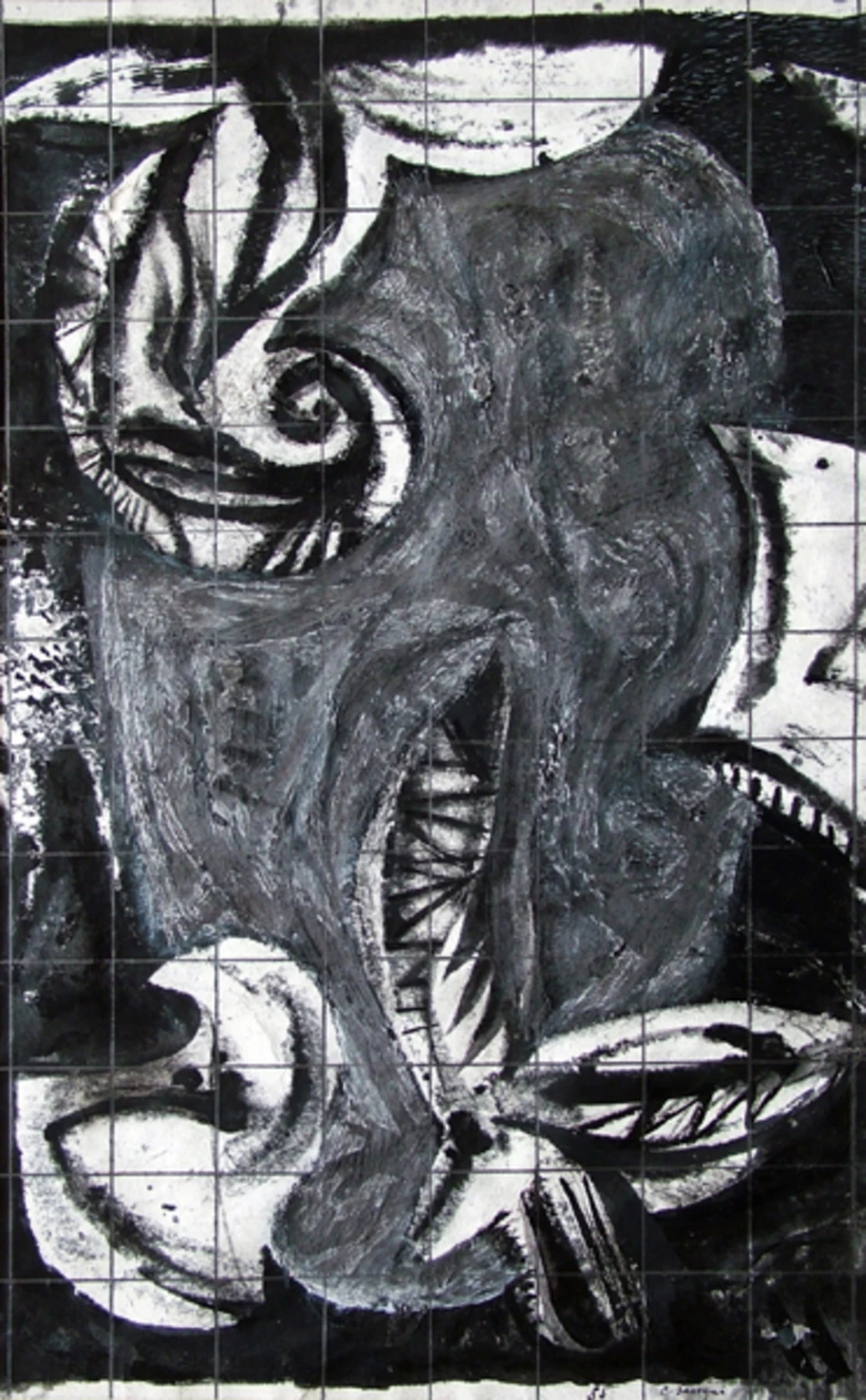 Found object study, 1985 - paper, pencil, clack ink, 59,5 x 37 cm