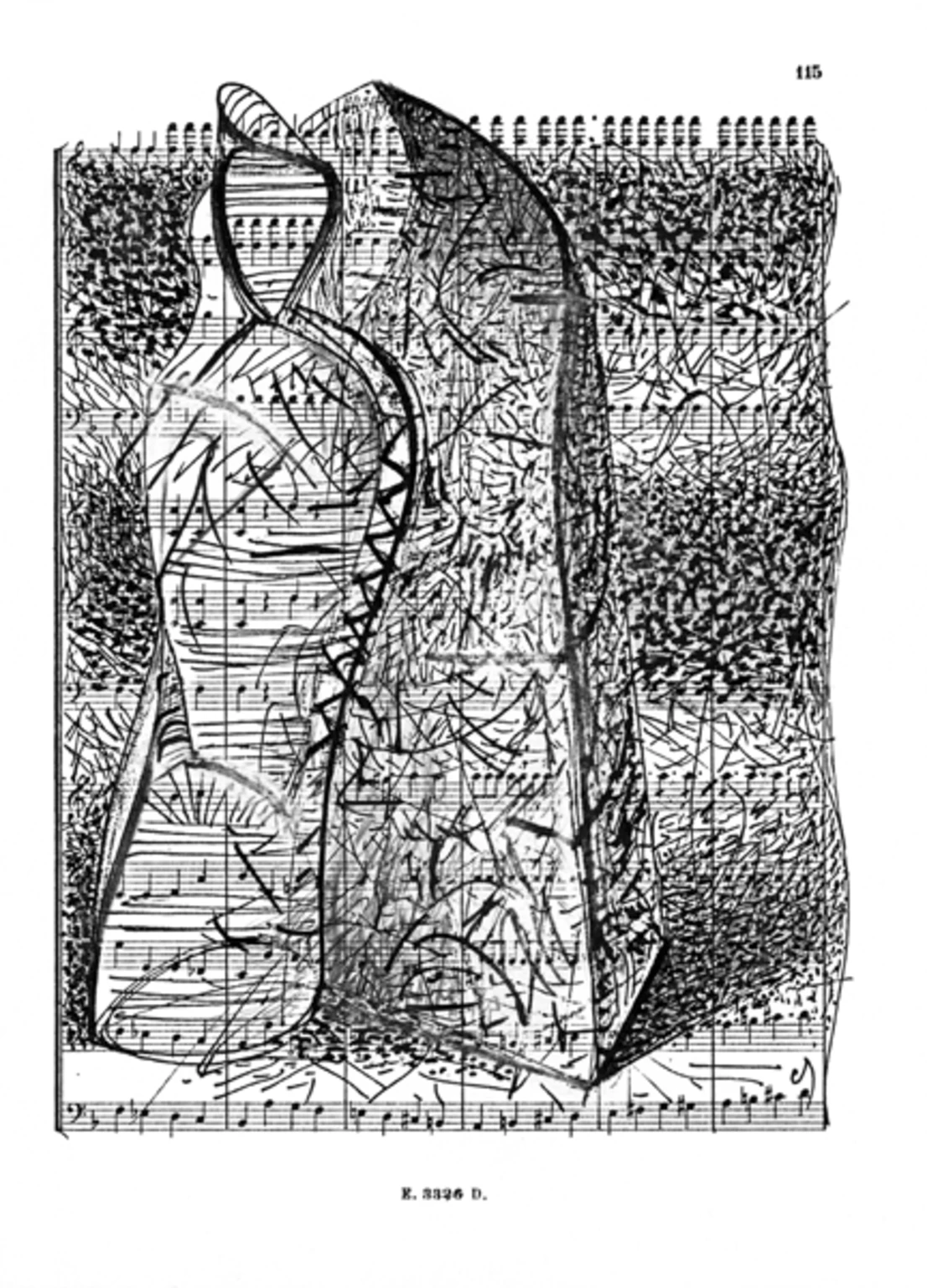 Peaks III., 1987 - paper, clack ink, 18 x 12 cm