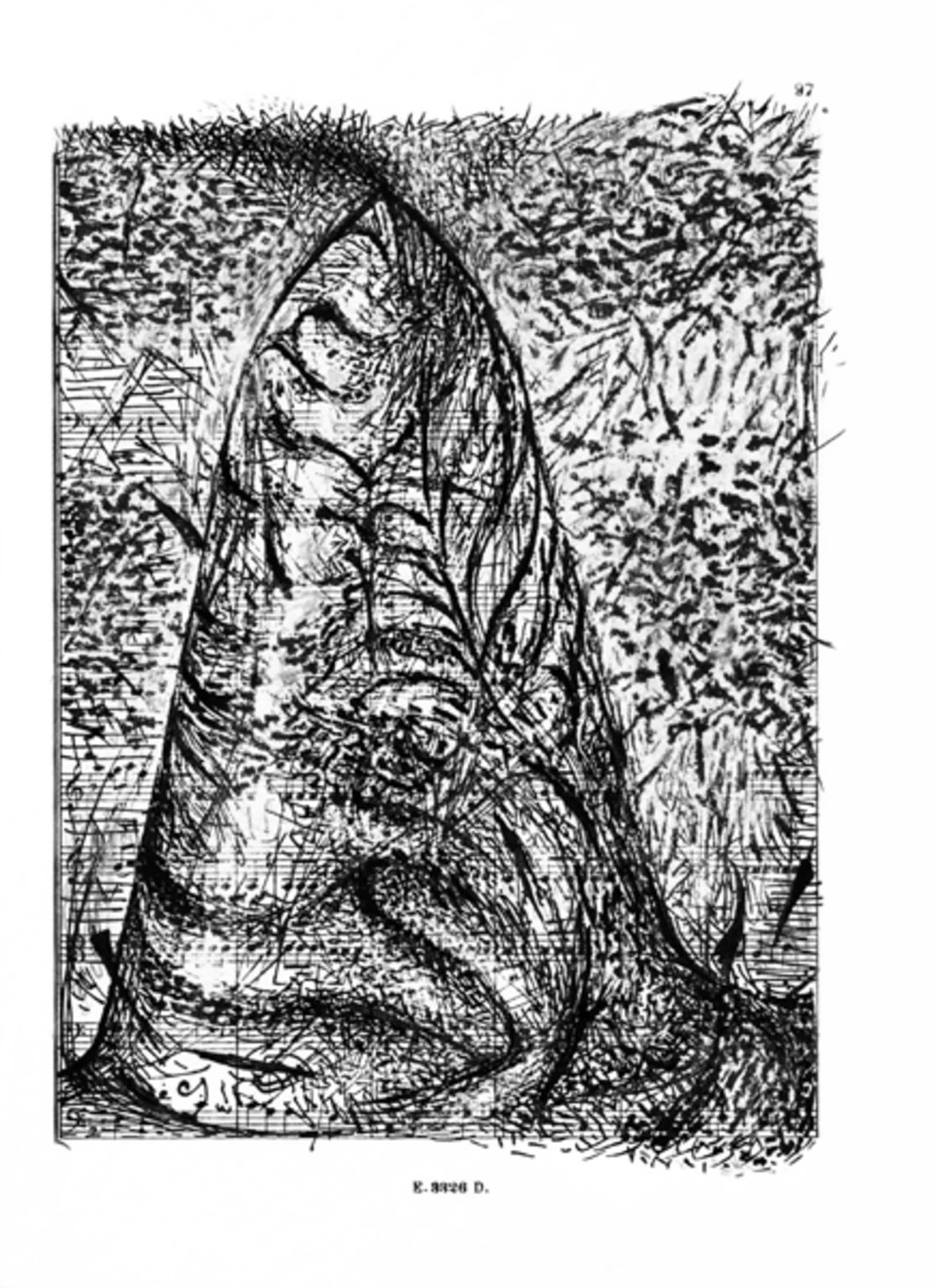 Peaks IV., 1987 - paper, clack ink, 18 x 12 cm