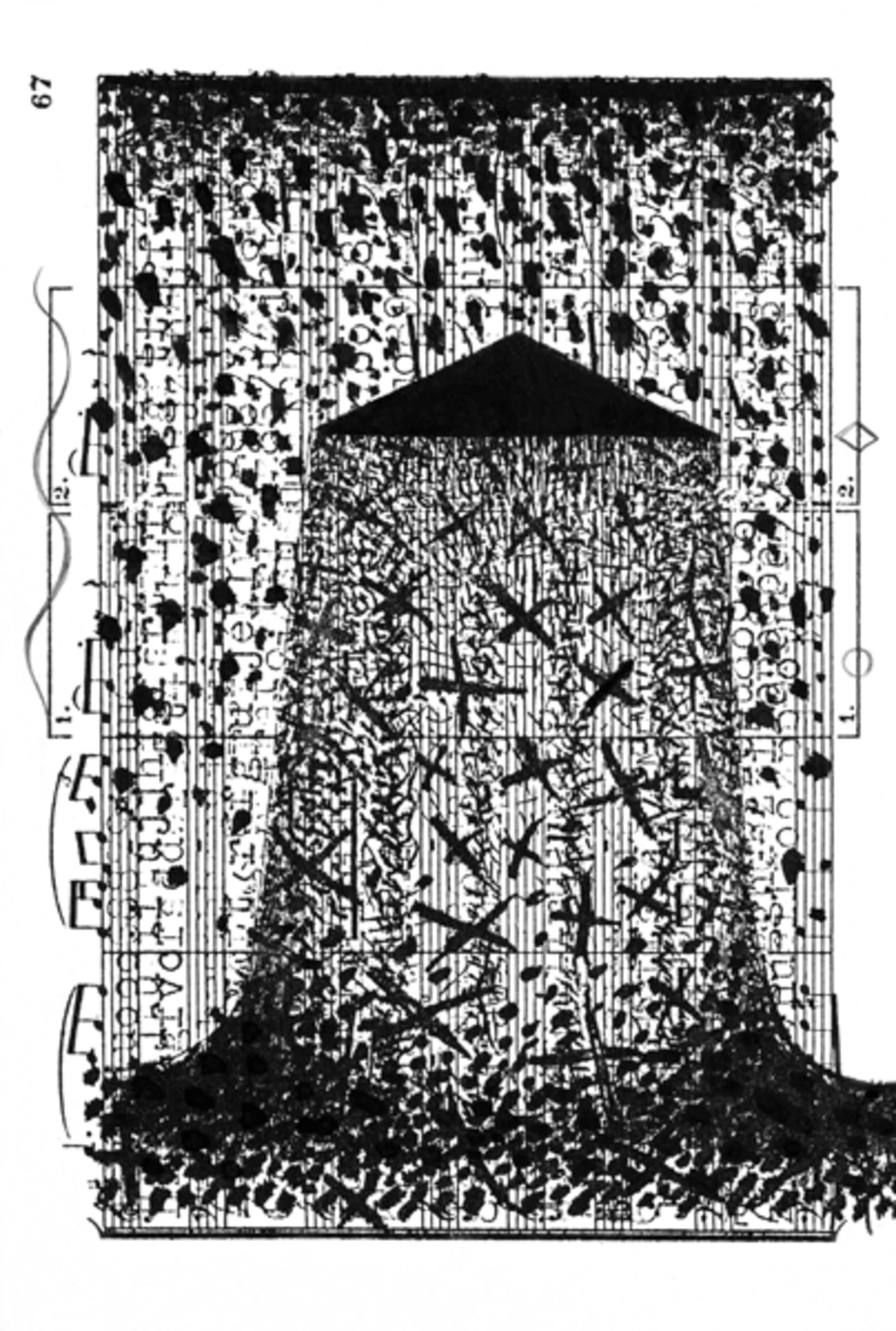 Peaks VI., 1987 - paper, clack ink, 18 x 12 cm