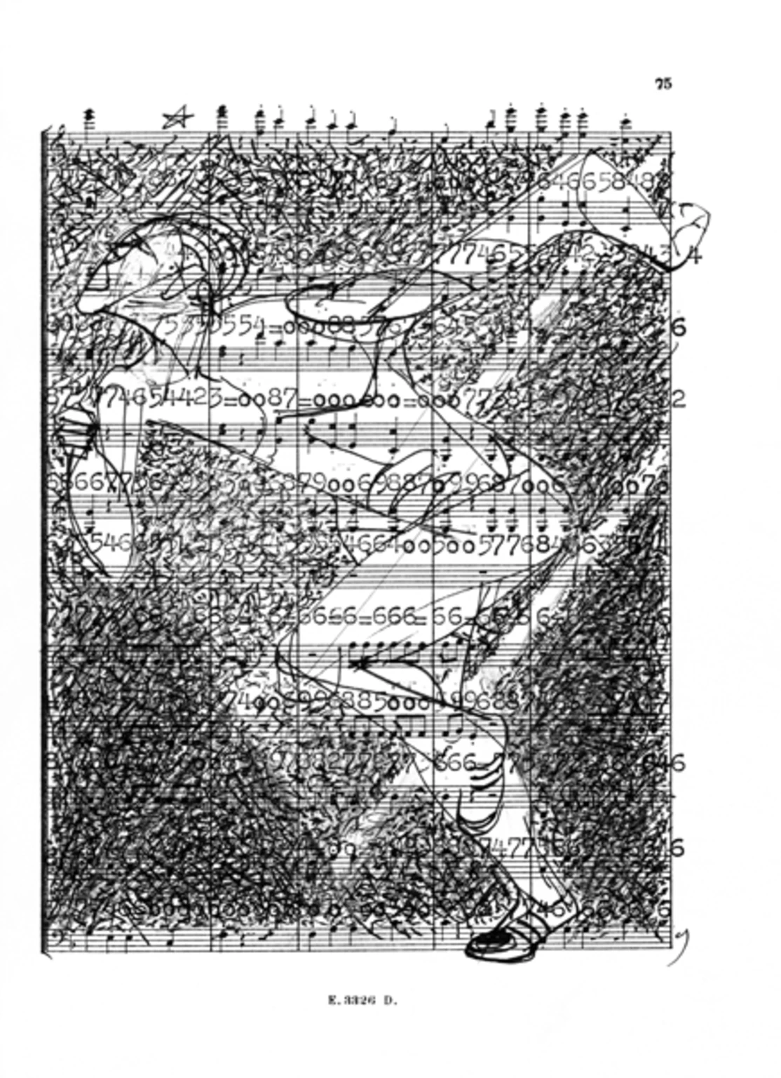 Tanulmány kottára III., 1990 - papír, tus, 22 x 16 cm