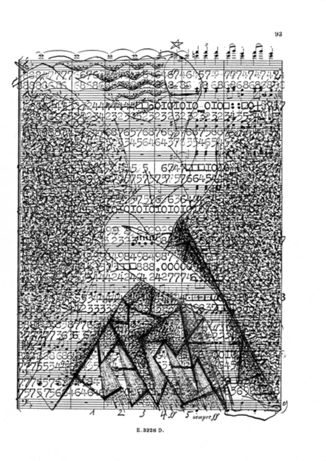 Study on musical notes II., 1990 - paper, clack ink, 22 x 16 cm