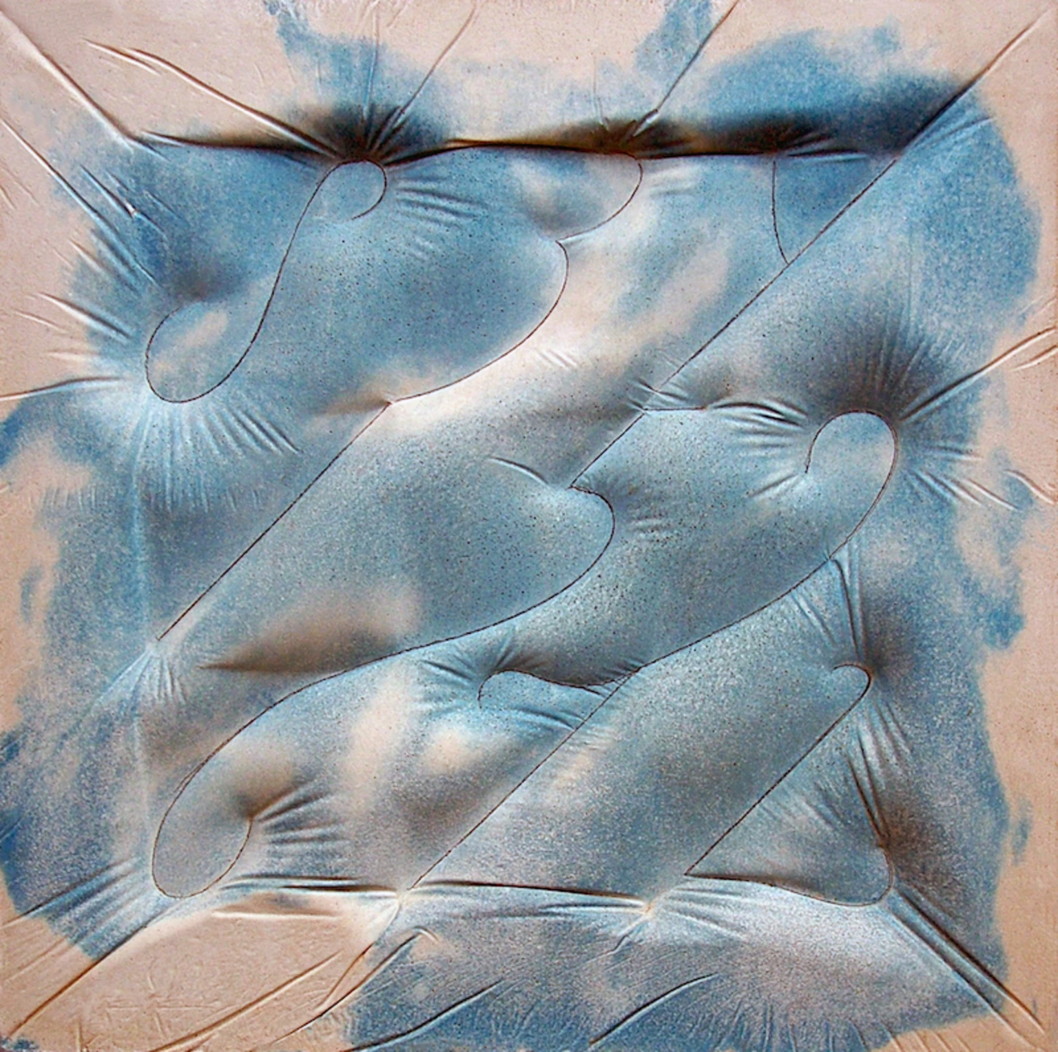 Kékben, 1995 - anyagában színezett beton, 50 x 50 cm