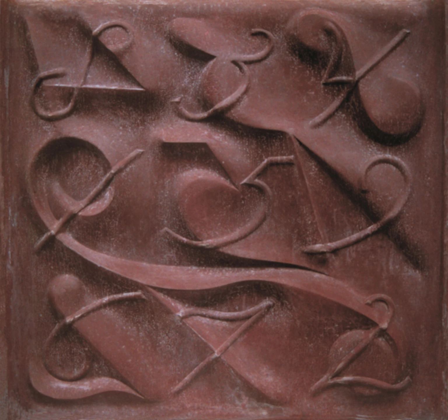 Bűvös számok, 2001 - anyagában színezett beton, 100 x 100 cm
