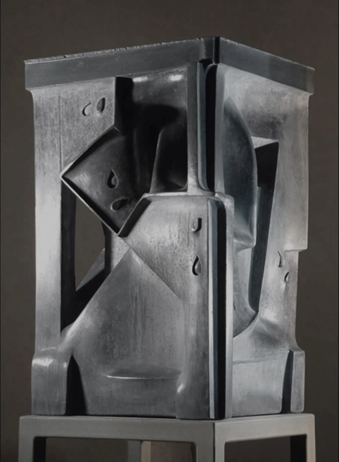 SHOAH I., 2004 - silver, concrete, 73 x 44 x 44 cm