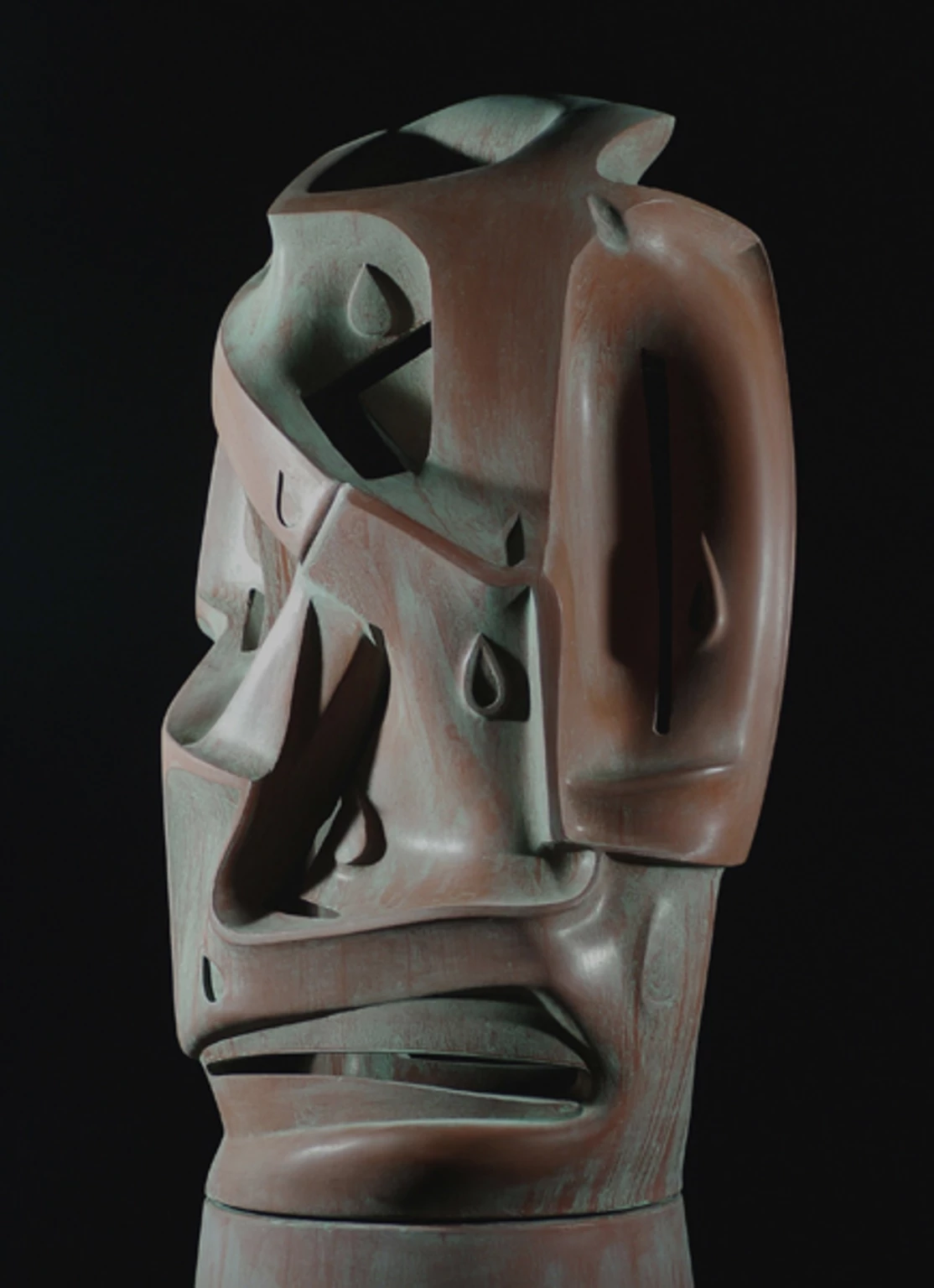 Könnyező pár, 2007 - anyagában színezett és festett beton, 161 cm