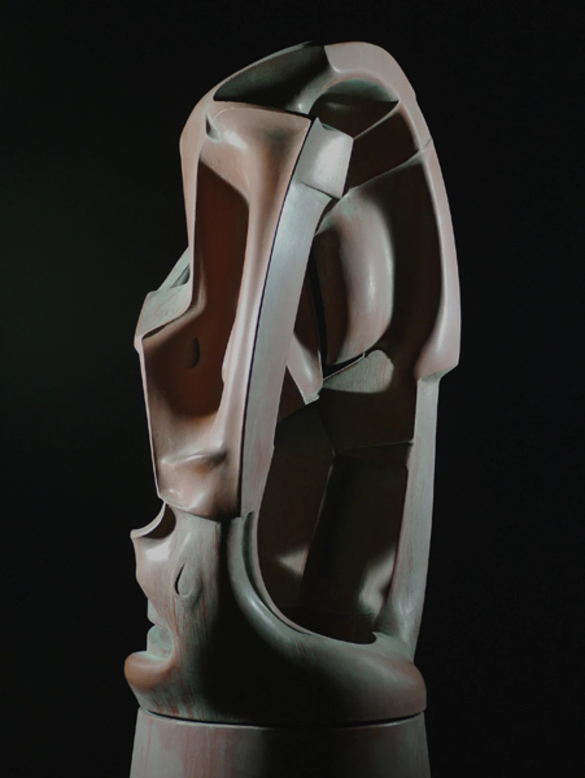 Könnyező pár, 2007 - anyagában színezett és festett beton, 161 cm