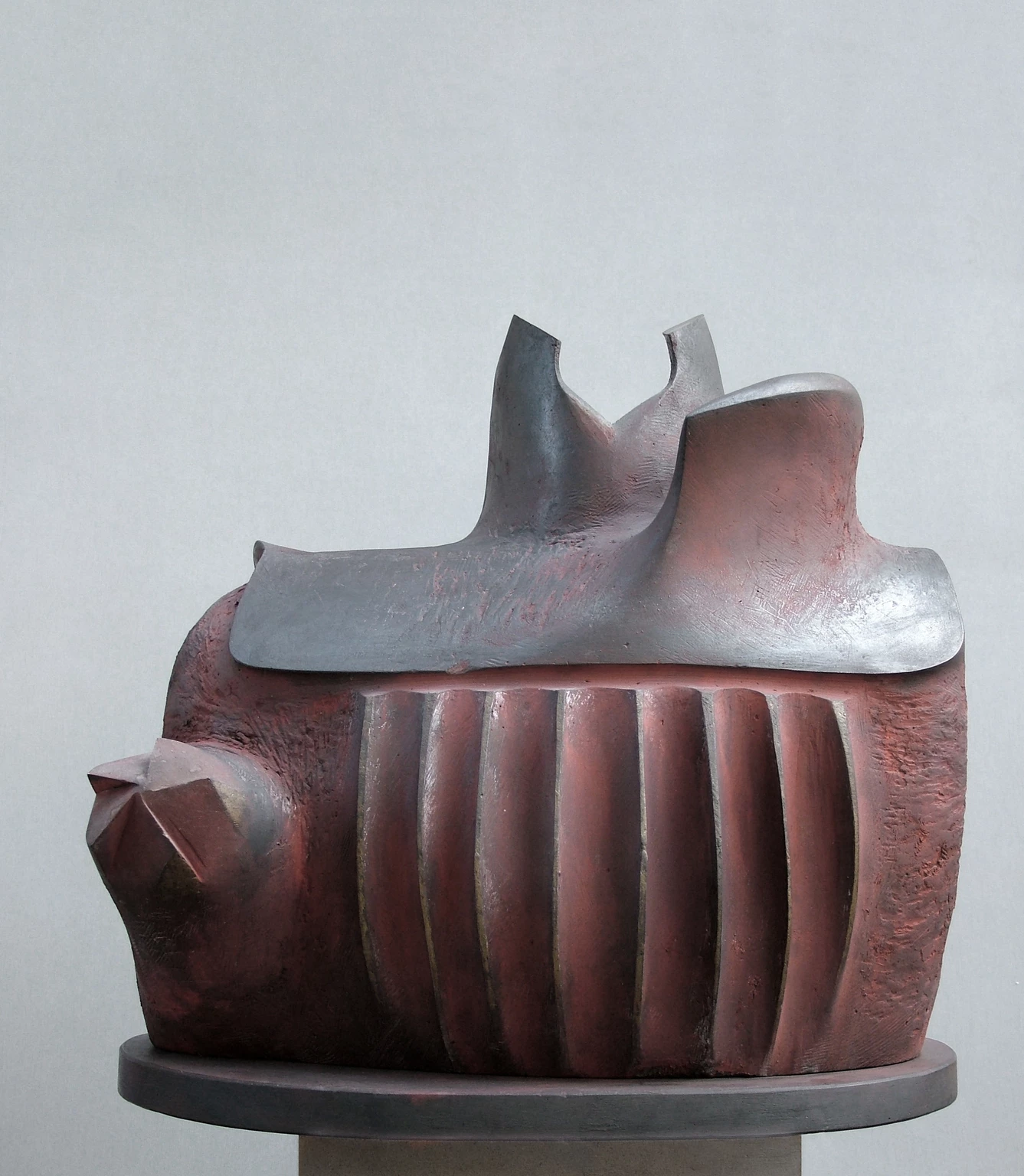 Harcos (nagy) II., 1988 - patinázott gipsz, 65 x 67 x 45 cm