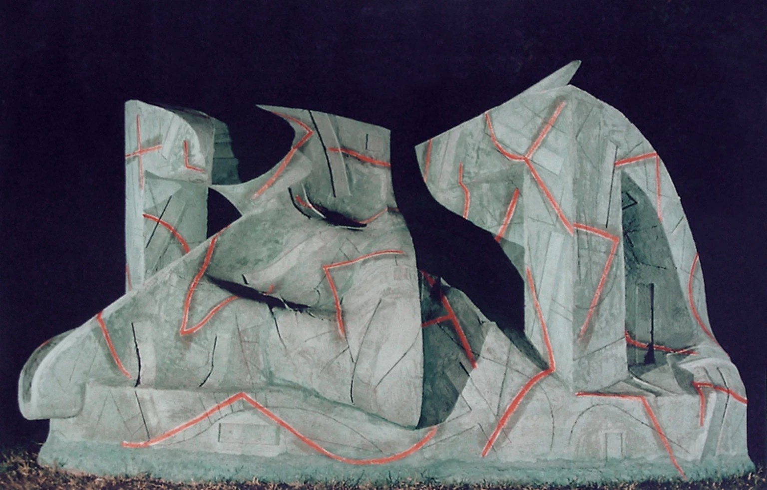 Architektonikus forma (nagy), 1990 - kísérleti megvilágításban