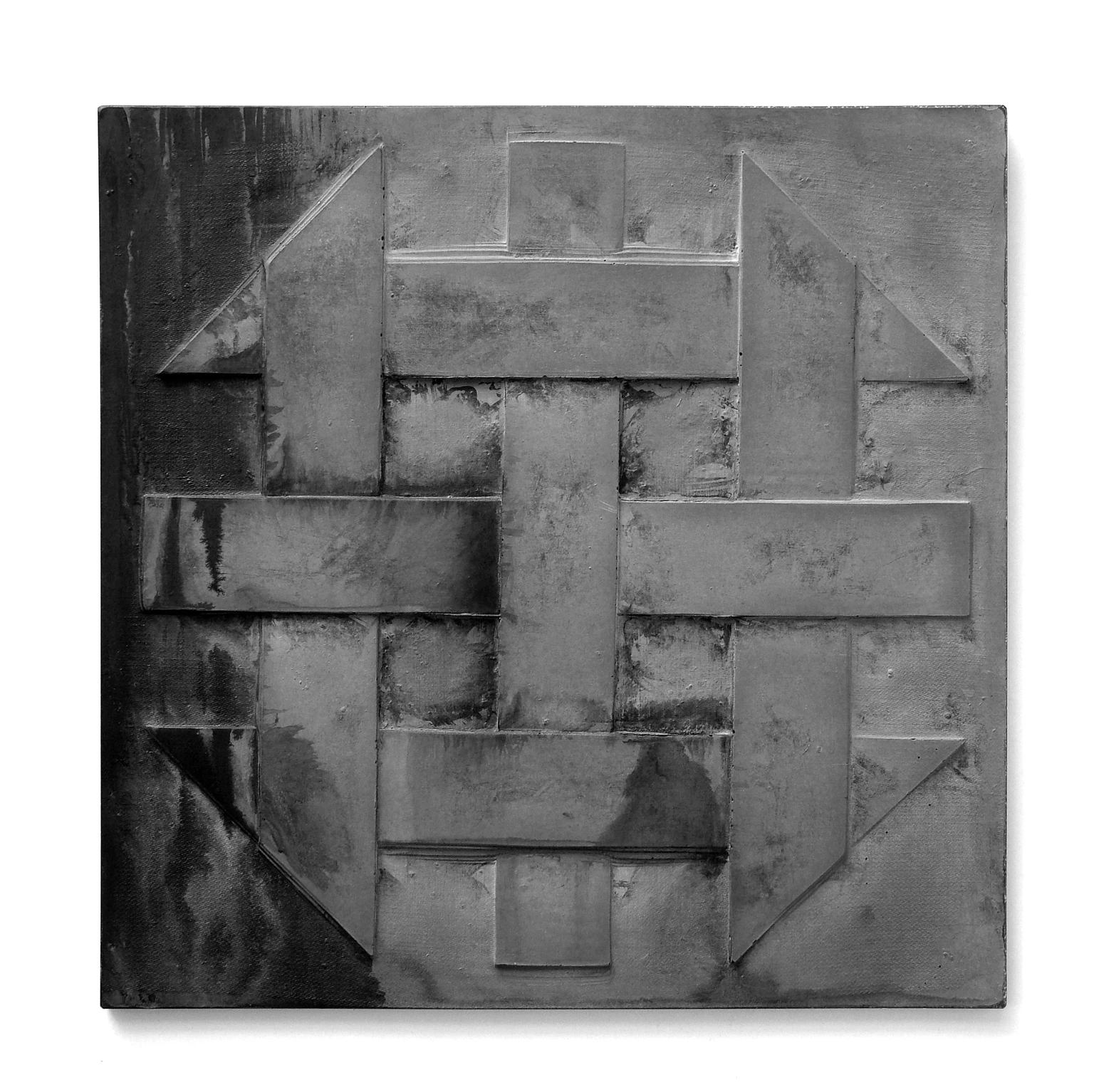 Árnyak IX., 2018 - festett beton relief, 50 x 50 x 1,5 cm