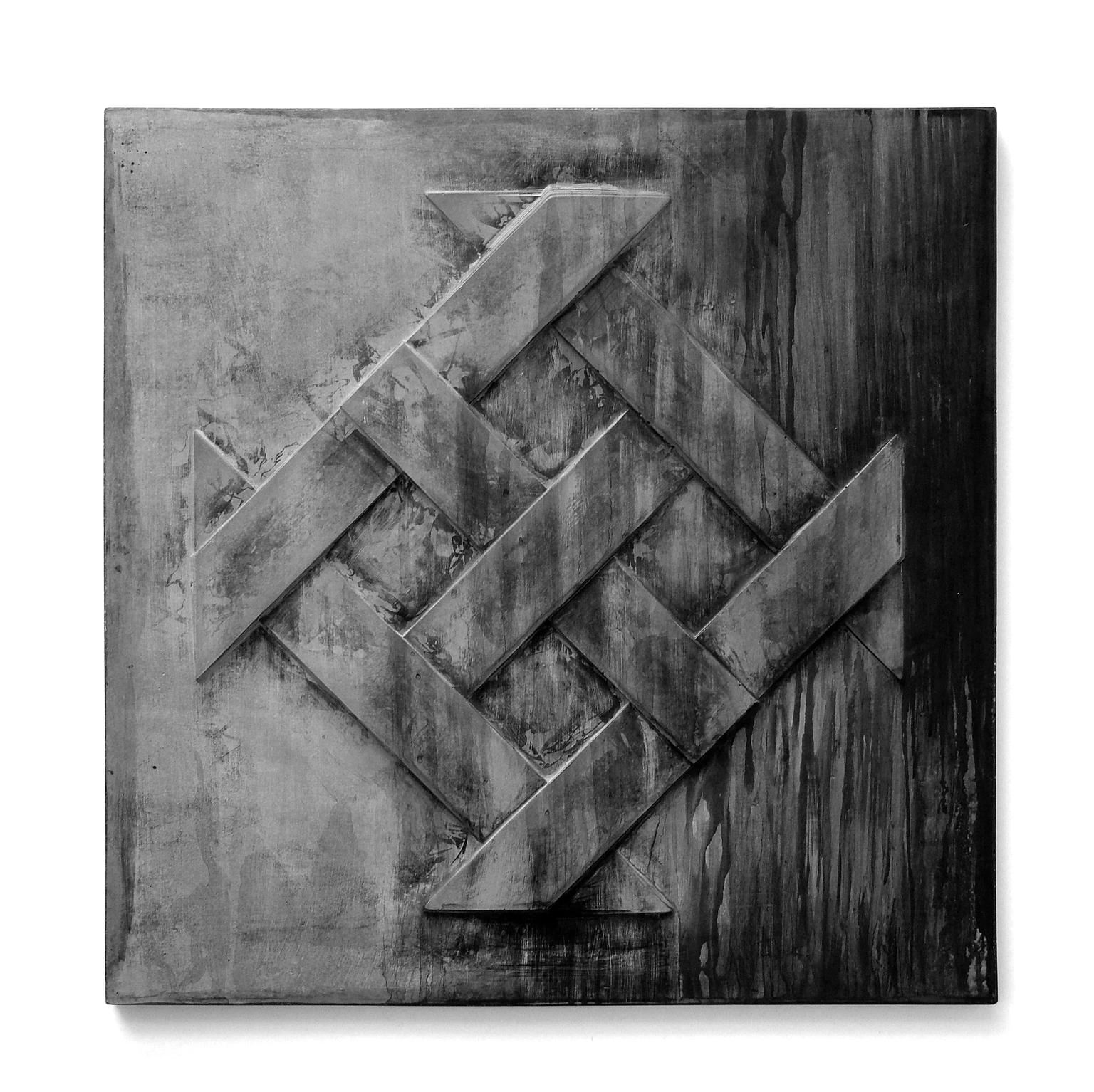 Árnyak X., 2018 - festett beton relief, 50 x 50 x 1,5 cm