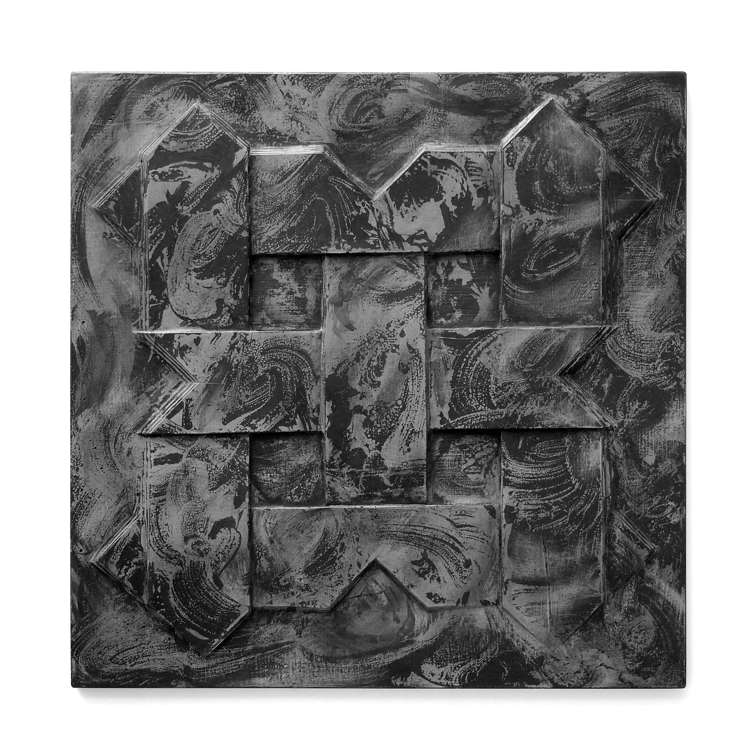 Árnyak XIII., 2018 - festett beton relief, 50 x 50 x 1,5 cm