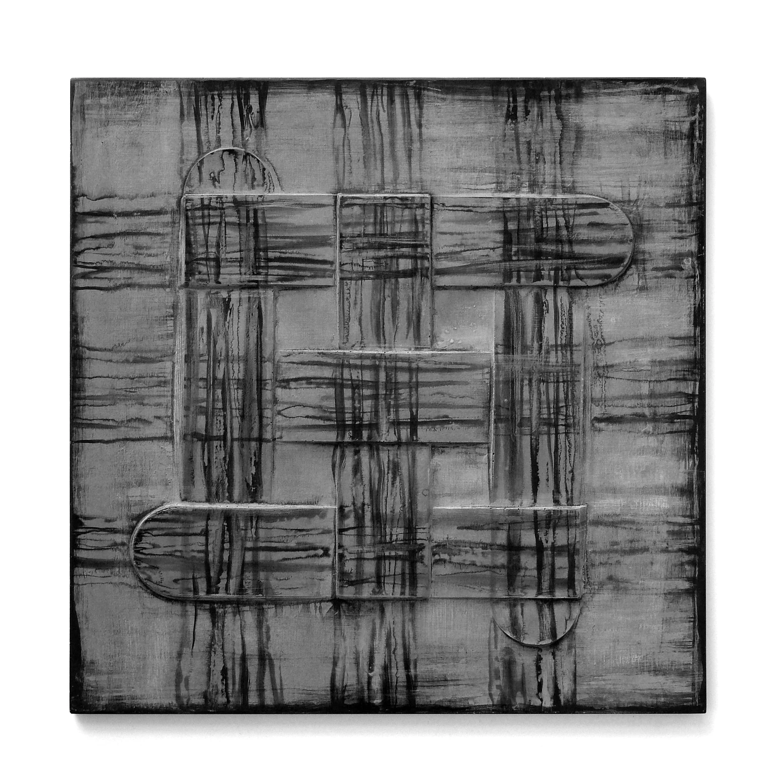 Árnyak XIV., 2018 - festett beton relief, 50 x 50 x 1,5 cm