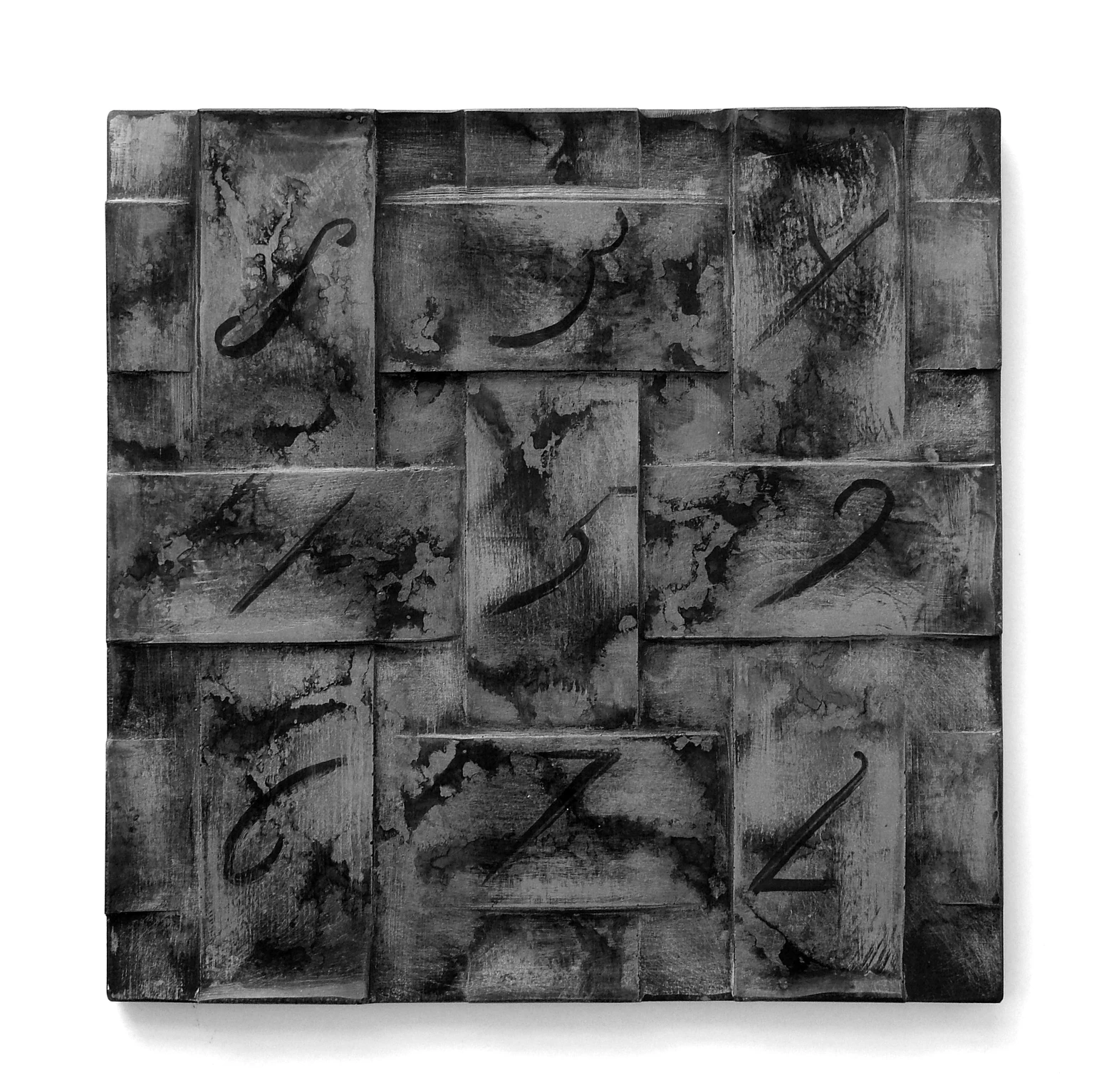 Árnyak XXIII., 2018 - festett beton relief, 40 x 40 x 1,5 cm