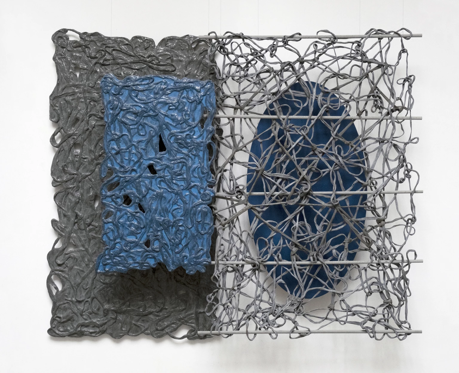 The Carbon Age (2023-2024) 5., 2024 - painted concrete, CFCM composite, 132 x 154 x 22 cm